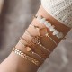 Layered Bracelet Set Assorted Beaded Bracelet Multiple Charm Pendent Stackable Wrap Bangle Rose Quartz Bracelet Links Adjustable Friendship Gift Layered Bracelet Set Assorted Beaded Bracelet Multiple Charm Pendent Stackable Wrap Bangle Rose Quartz Bracelet Links Adjustable Friendship Gift